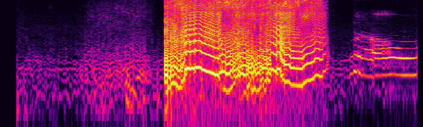 Spectrogram of the fart: quiet hiss for five seconds, then a bright harmonic stack with pitch glides, a short gap, and a steady tonal encore